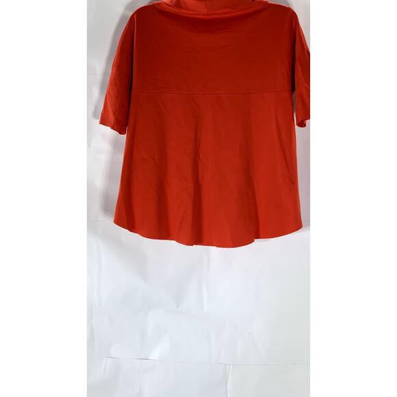 IMPERIAL Women's Red Solid Boatneck Short Sleeve Hi-Lo Hem Top SZ M - Picture 2 of 10